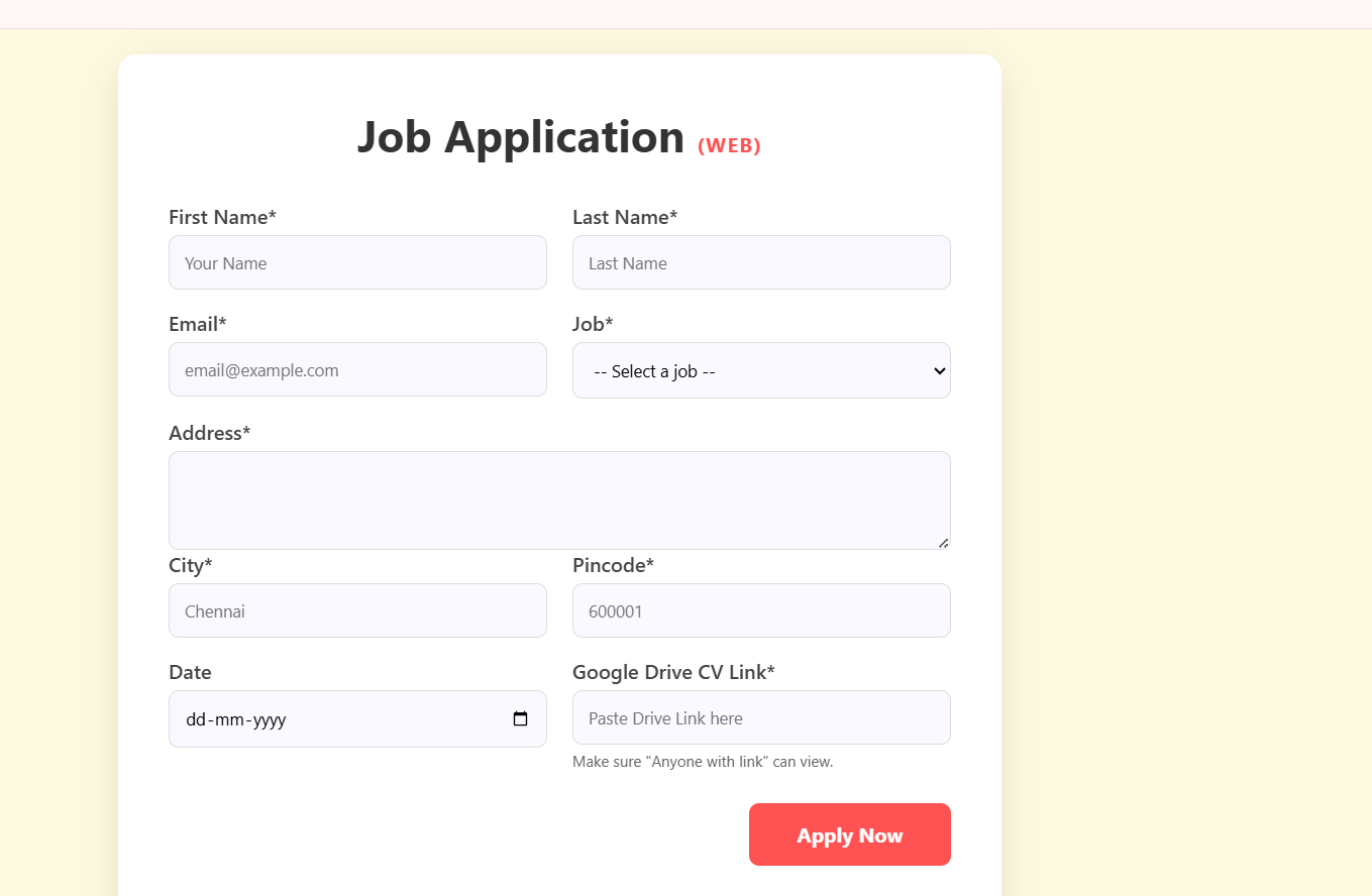 Job Application